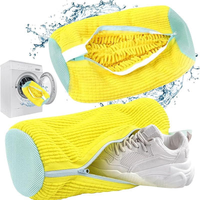 Mesh Shoe Washing Bag for Washing Machine, Laundry Bag for Sneakers, Gym Shoes, and All Footwear Types (Yellow, 1PC) Cleaning Organiser