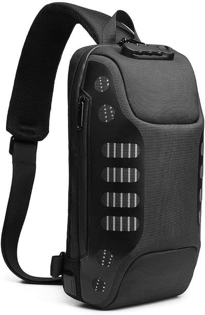 anti Theft Sling Bag Shoulder Crossbody Backpack Waterproof Chest Bag with USB Charging Port Lightweight Casual Daypack